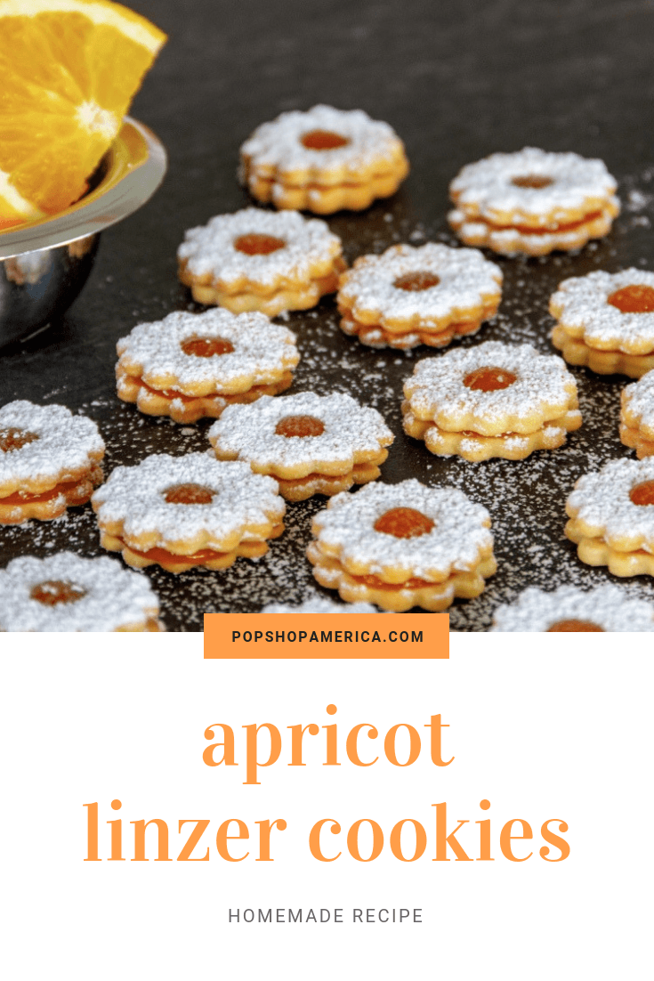 Apricot linzer cookies