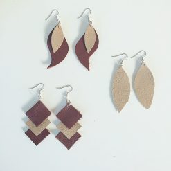 finished leather earrings diy leather kit pop shop america