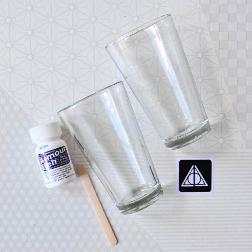 DIY Kit, Glass Etching Pint Glass Craft Supply Kit