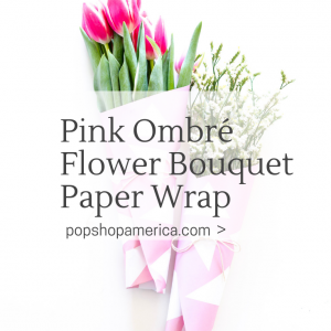 pink ombre flower bouquet paper wrap free printable