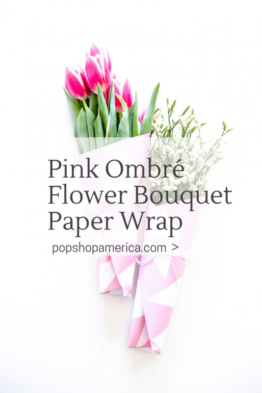 pink ombre flower bouquet paper wrap free printable