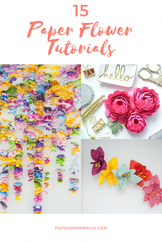 15 paper flower tutorials pop shop america