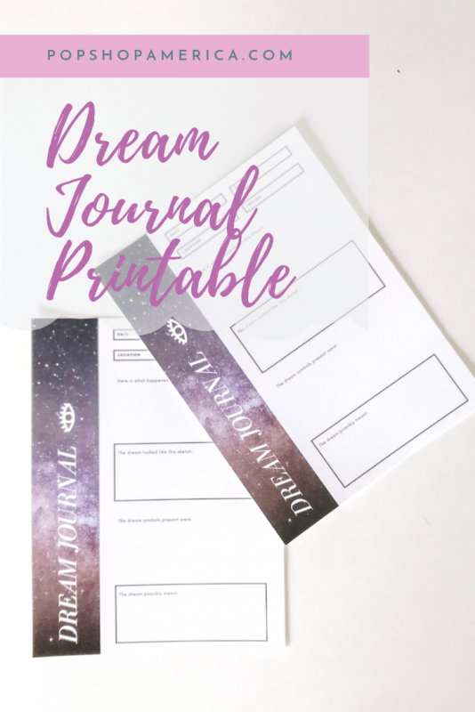 dream journal printable pop shop america craft in style