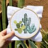finished cactus desert embroidery kit pop shop america