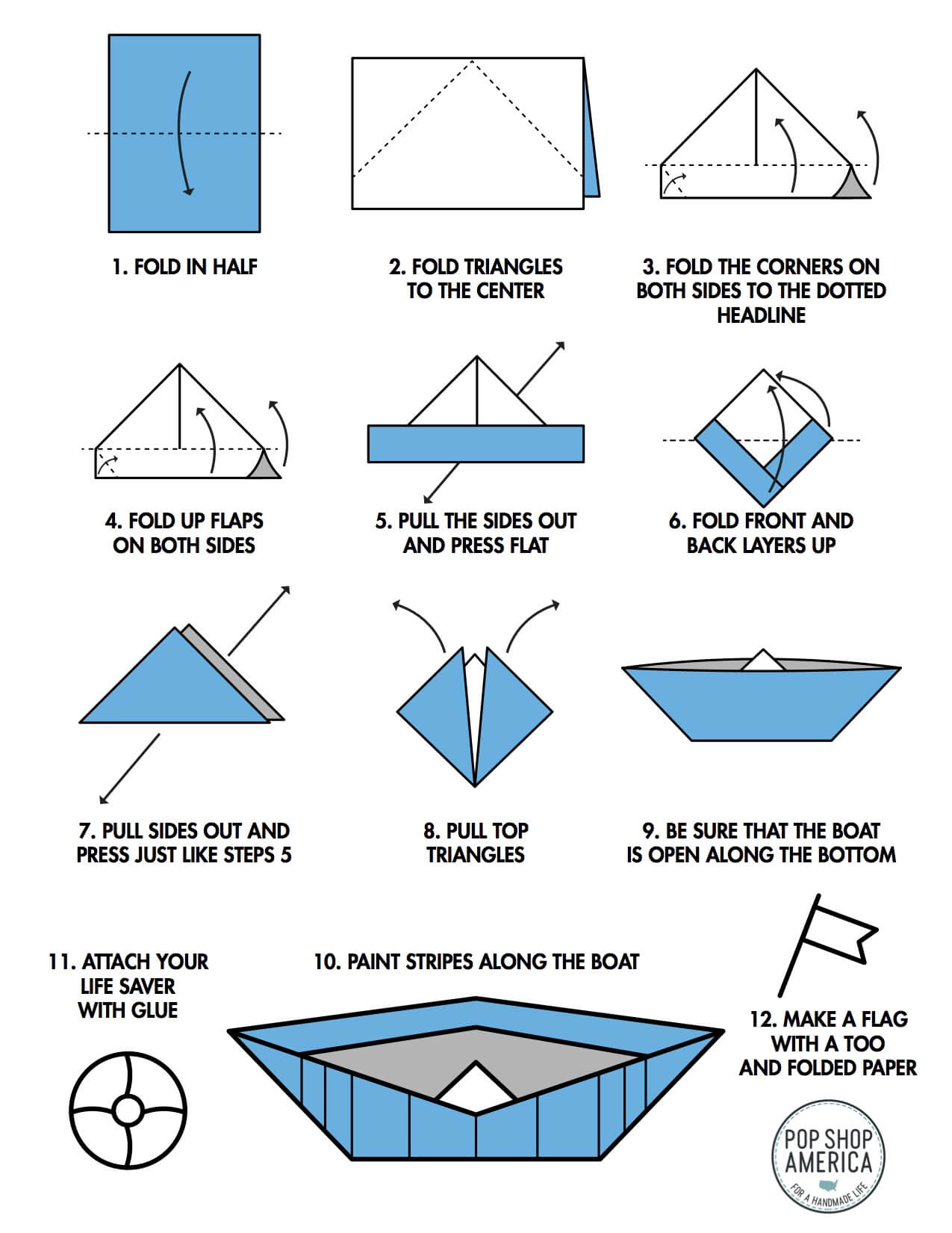 How to Make a Paper Boat (Origami Instructions) 