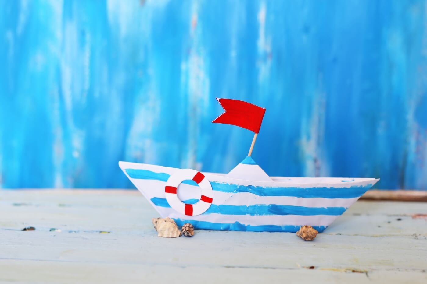 watercolor paper boat diy with flag pop shop america