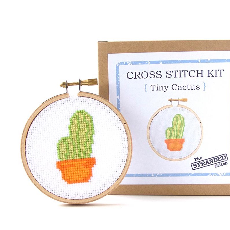 HANGING PLANT CACTUS LOVER CROSS STITCH KIT FOR BEGINNERS PATTERN CARD GIFT  IDEA