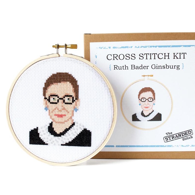 DIY Kit, Ruth Bader Ginsburg Cross Stitch Kit