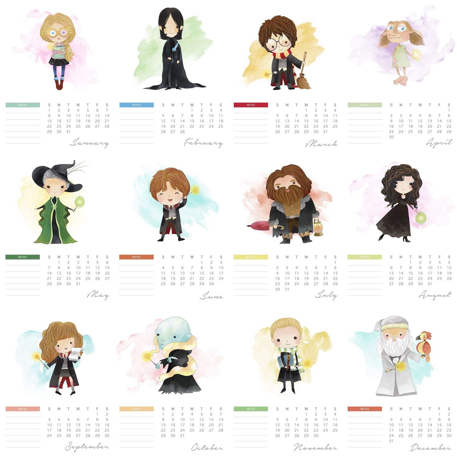Printable Harry Potter Calendar Printable Word Searches