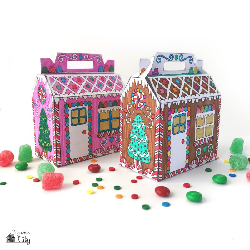 Free Printable Gingerbread House Treat Box Template