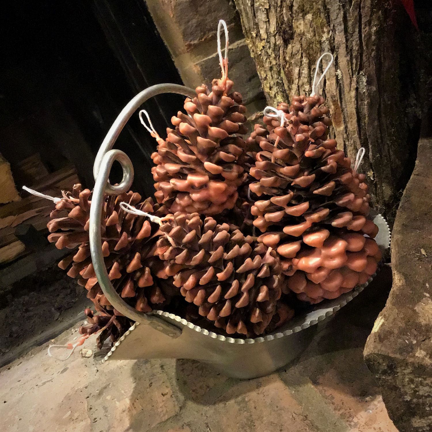 Pine Cone Fire Starter DIY In a Basket
