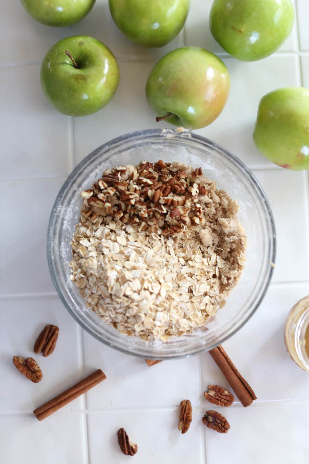 add oats and pecans to the crisp topping pop shop america