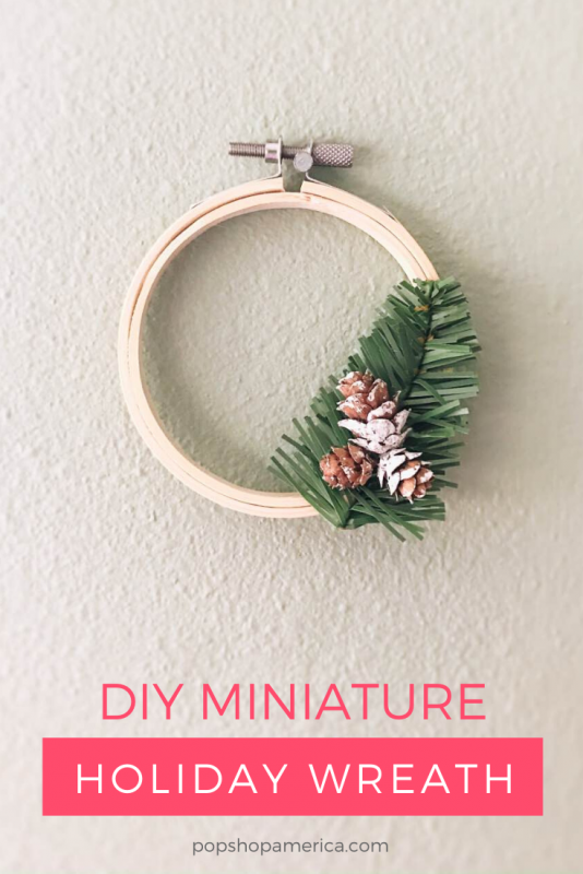 diy mini holiday wreath tutorial craft in style by pop shop america
