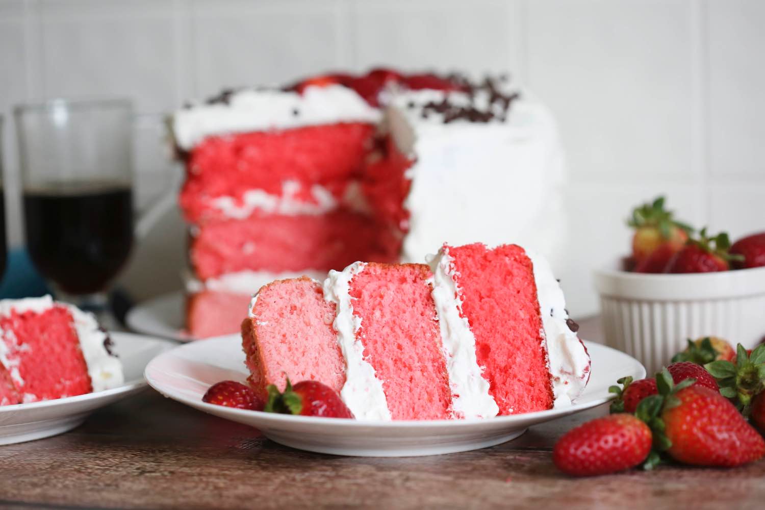 sliced 3 layer strawberry cake recipe pop shop america