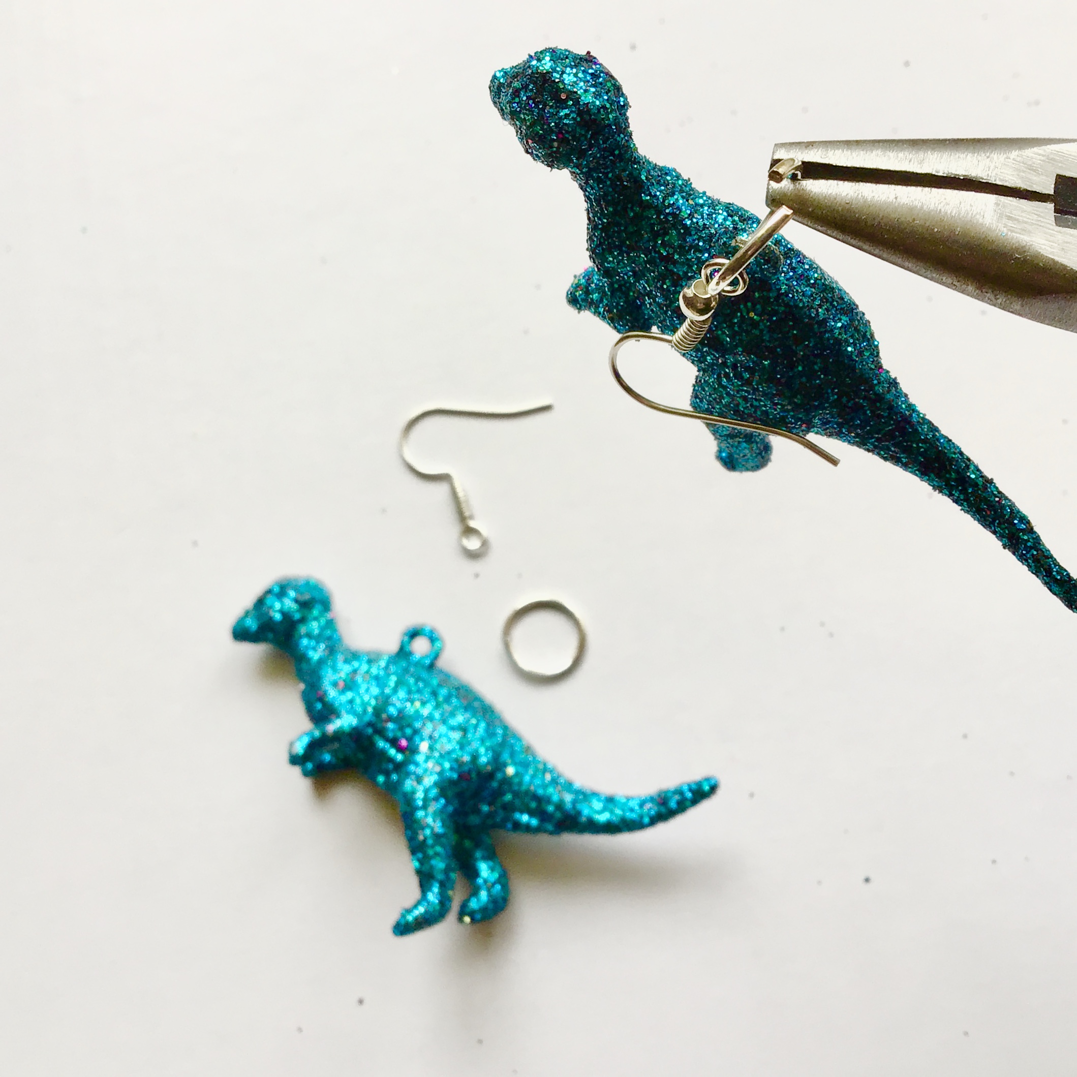 Glitter Dinosaur Earrings DIY - Step Two