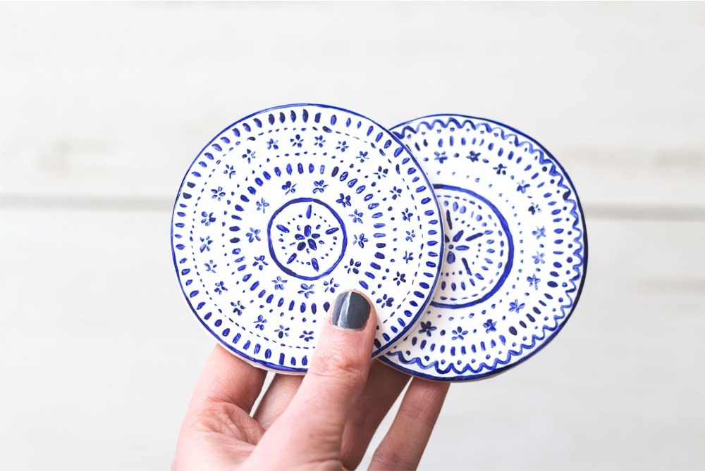 diy clay coasters by the lovely drawer blog