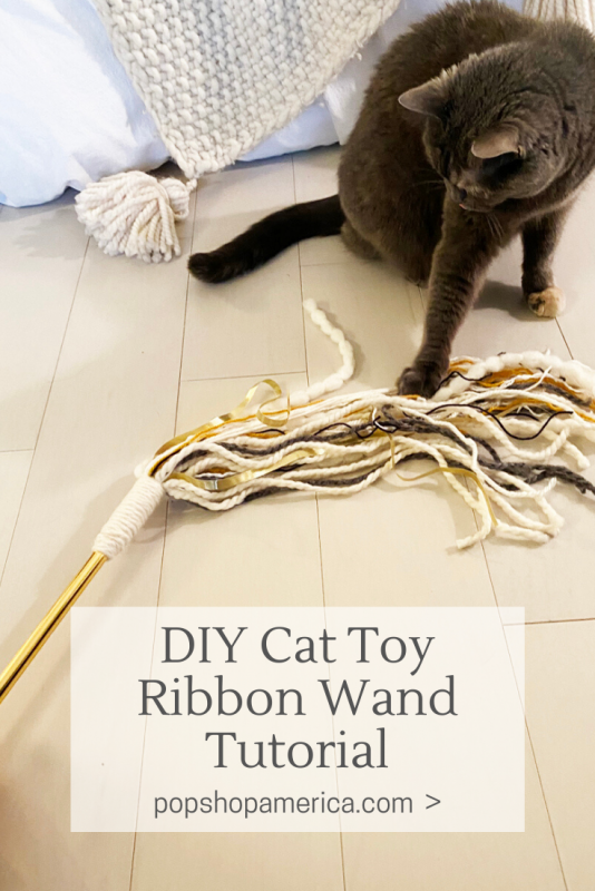 diy cat toy ribbon wand tutorial pop shop america