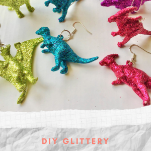 diy glittery dinosaur earrings tutorial pop shop america