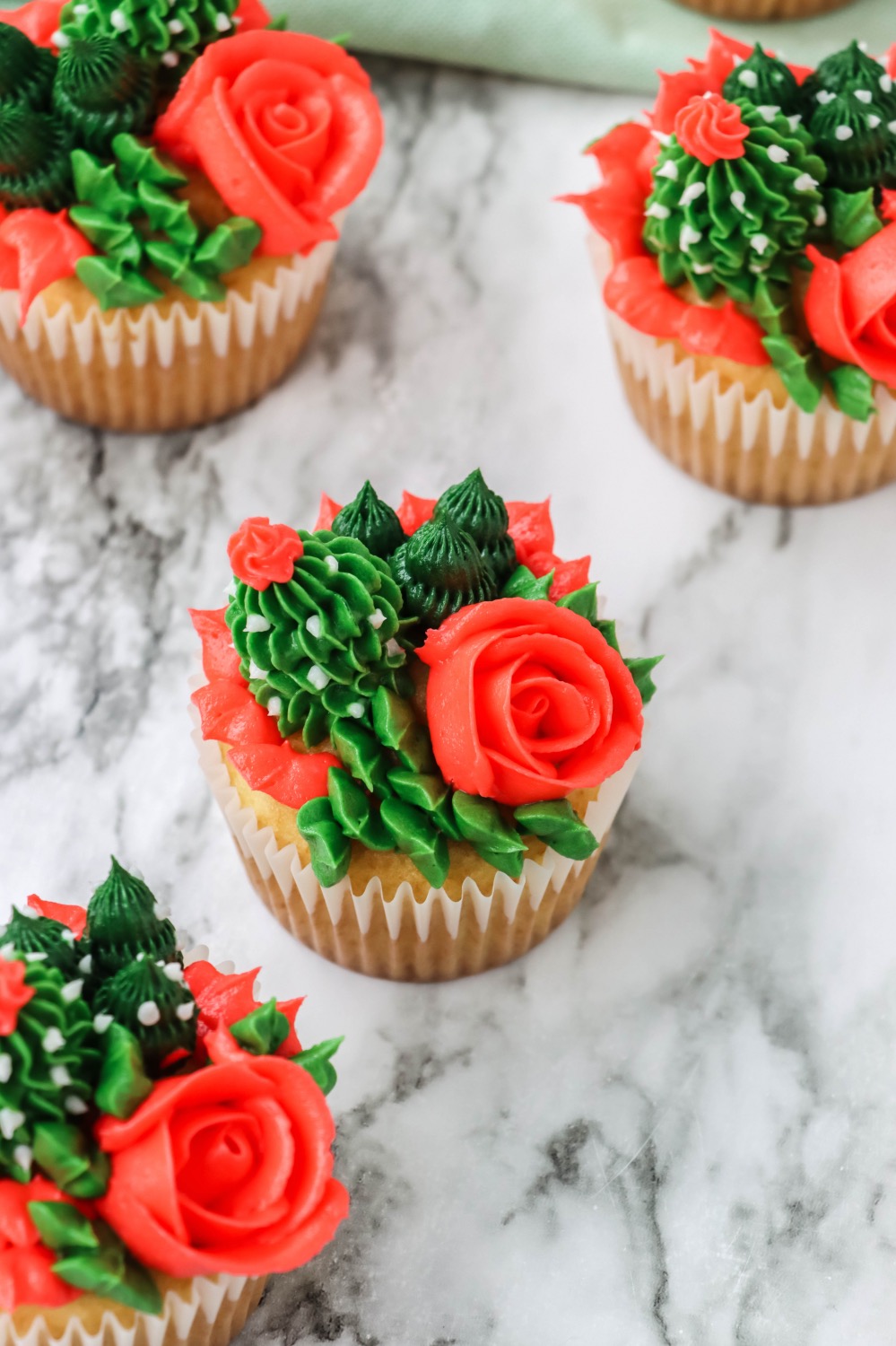 green frosted succulent cupcakes recipe