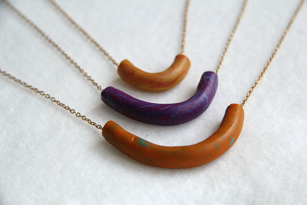 Polymer clay tube on sale necklace