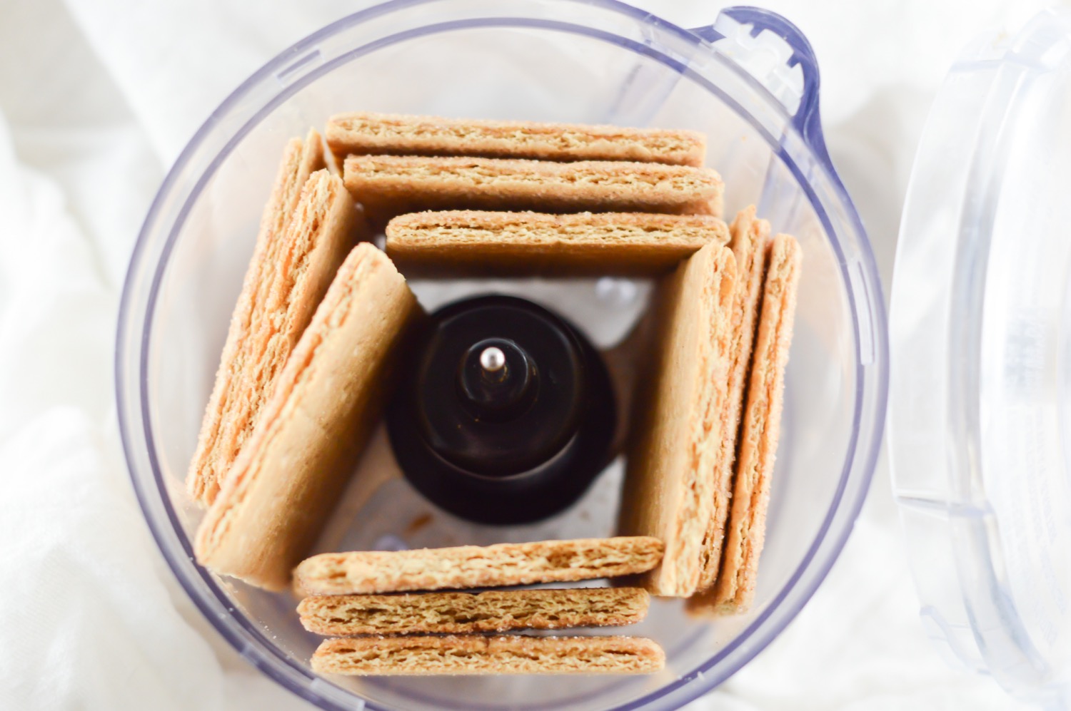 pulse the graham crackers in a food processor