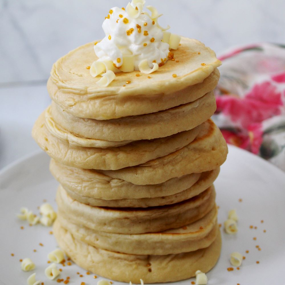 stacked pancakes closeup 1