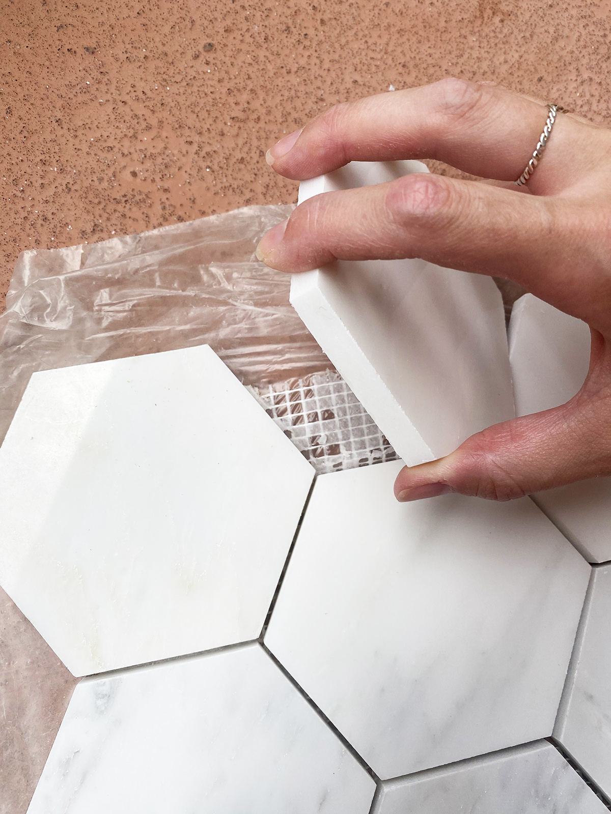 DIY Marble Hexagon Coasters
