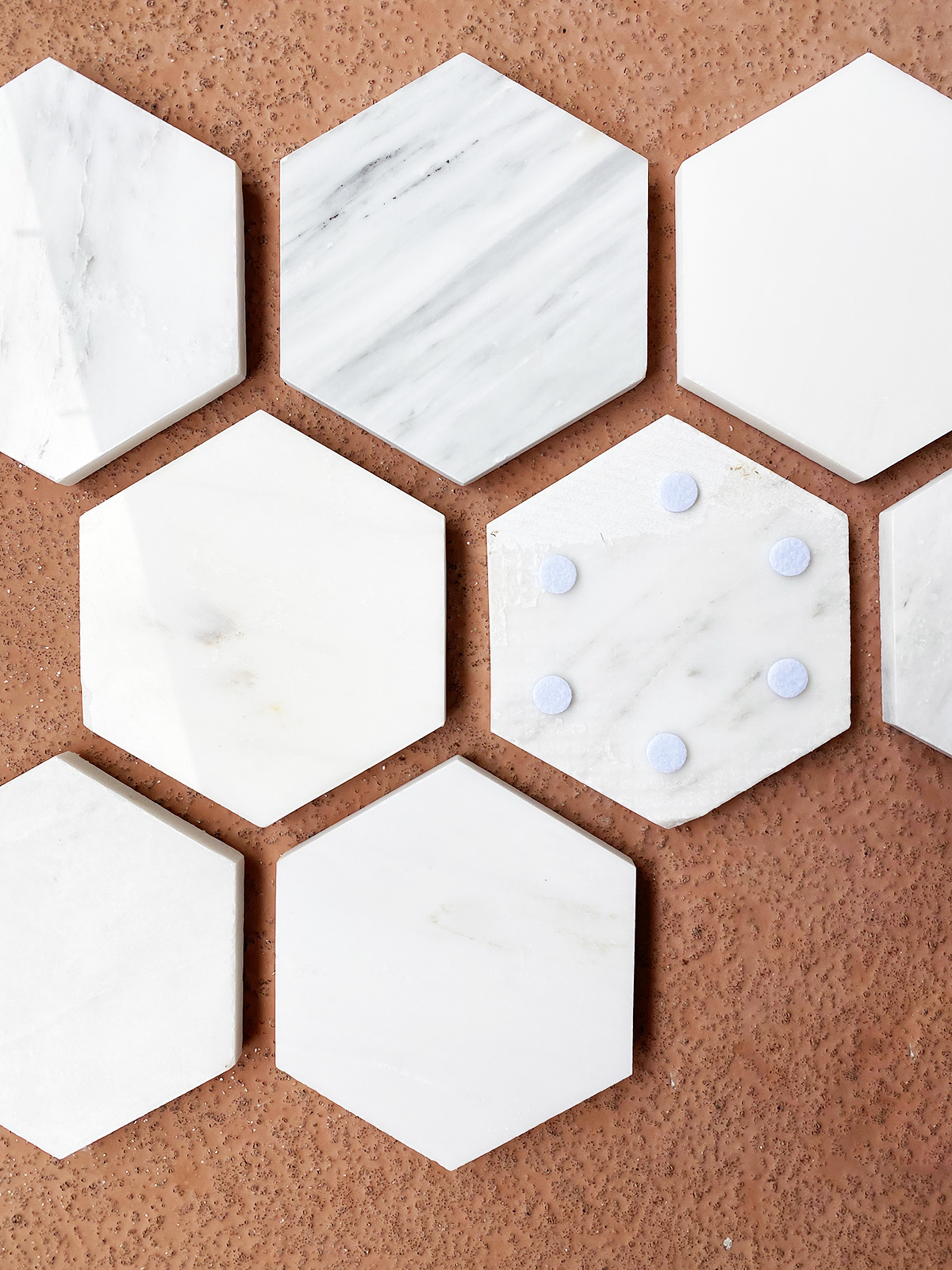 DIY Marble Hexagon Coasters