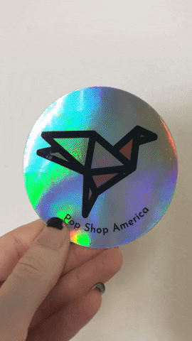 origami holographic stickers from sticker mule