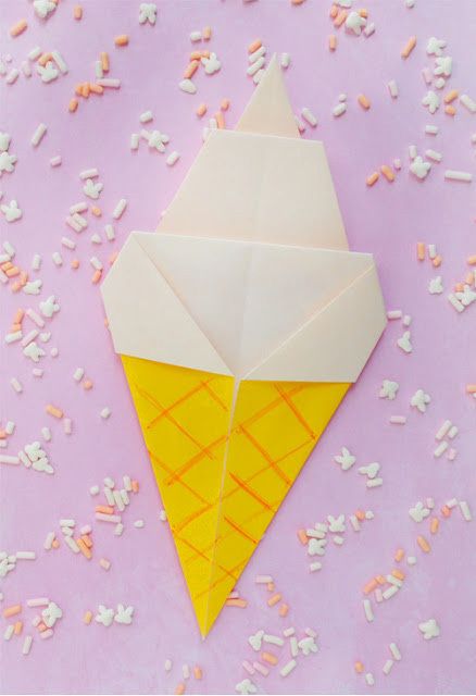 origami ice cream cone tutorial