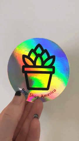succulent holographic sticker pop shop america