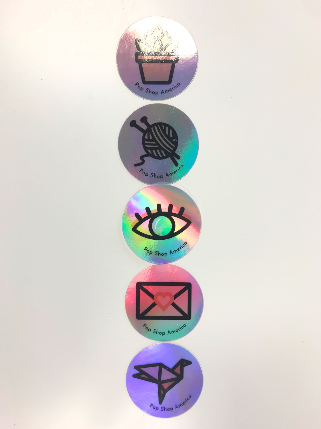 totem of holographic stickers from stickermule