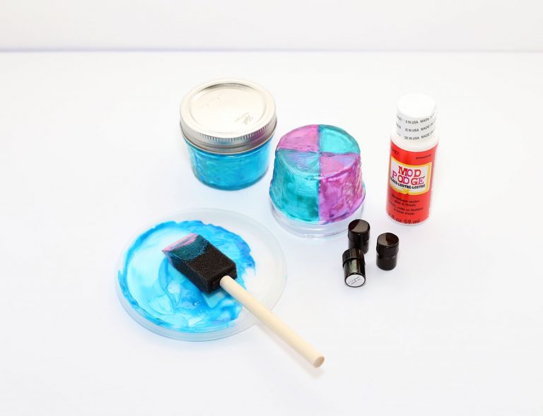 DIY Sea Glass Painted Glass Jars