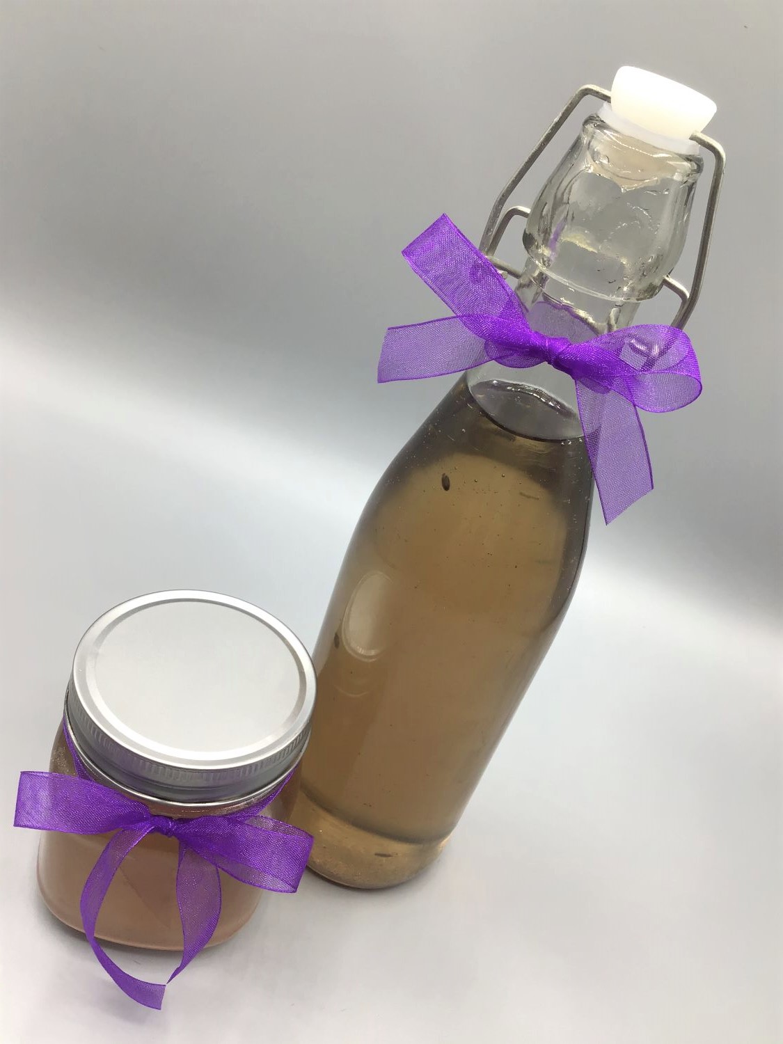 DIY Lavender Simple Syrup Finished and Bottled