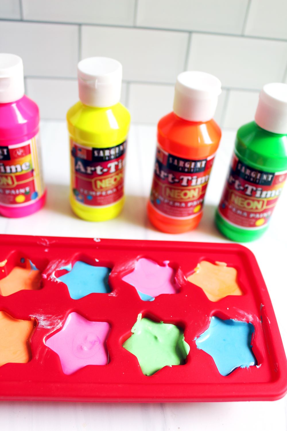 molds filled wilth liquid sidewalk chalk 1