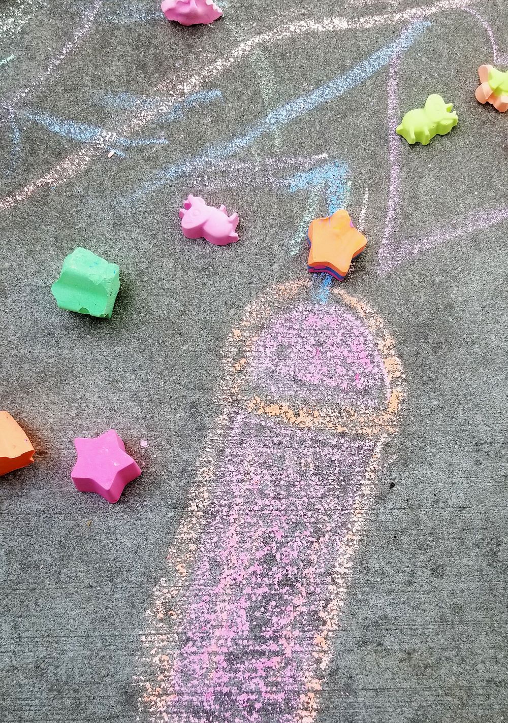 sidewalk chalk and drawing of cup 1