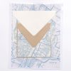 blue map paper envelopes