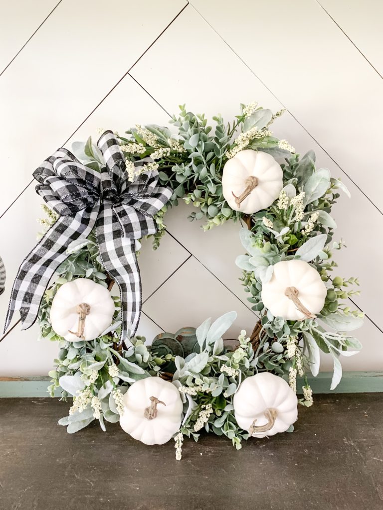 eucalyptus and lambs ear fall wreath diy