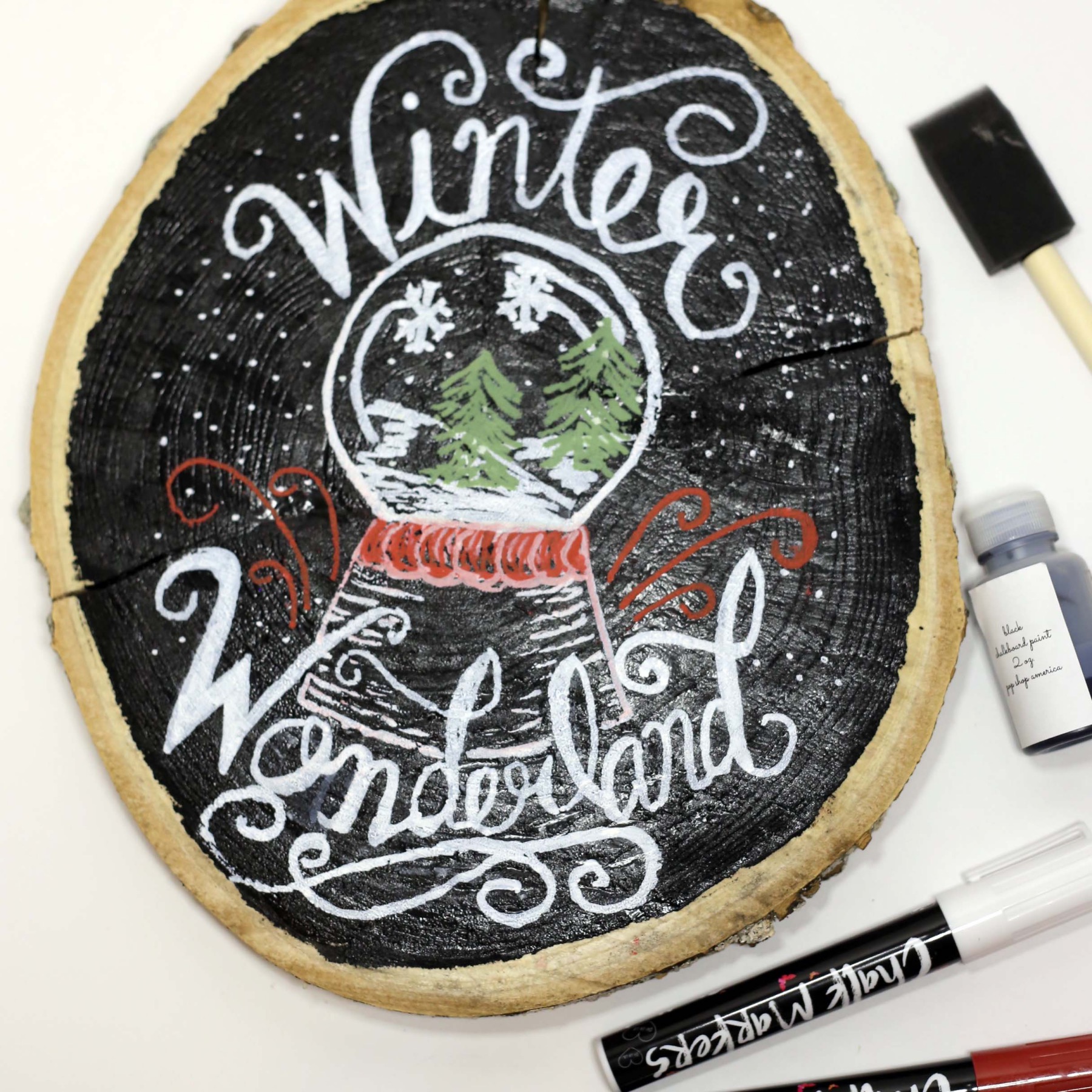 winter wonderland chalkboard lettered sign diy pop shop america