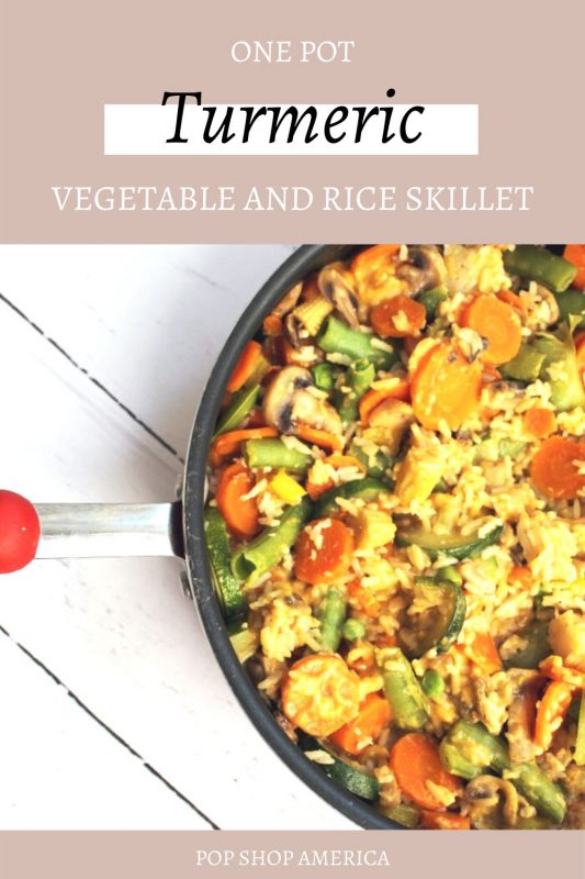 one pot turmeric vegetable rice skillet meal
