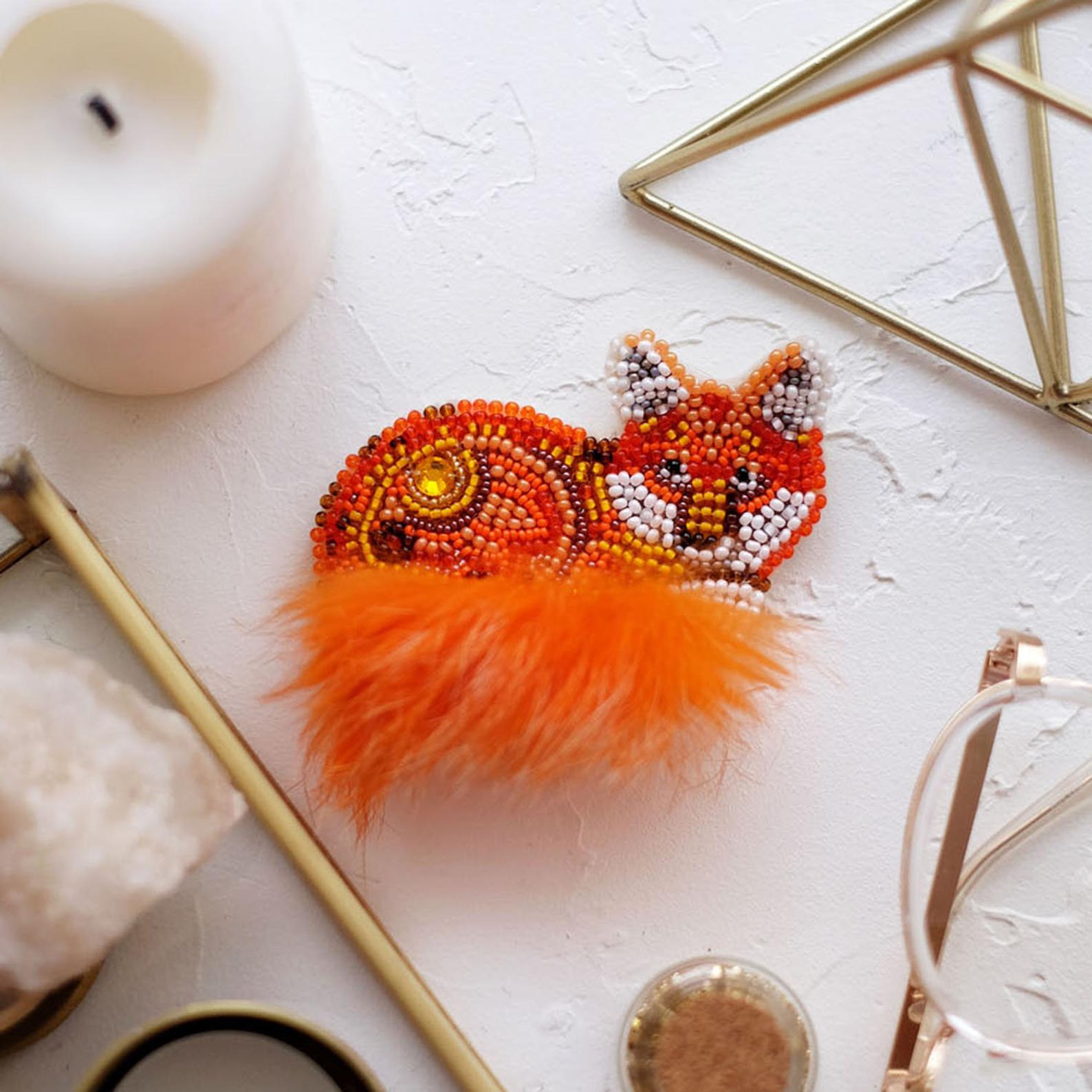 red fox beadwork jewelry kit gift