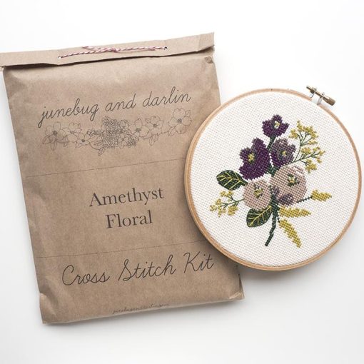 Amethyst-Floral-cross-stitch-kit-by-junebug-and-darlin_square