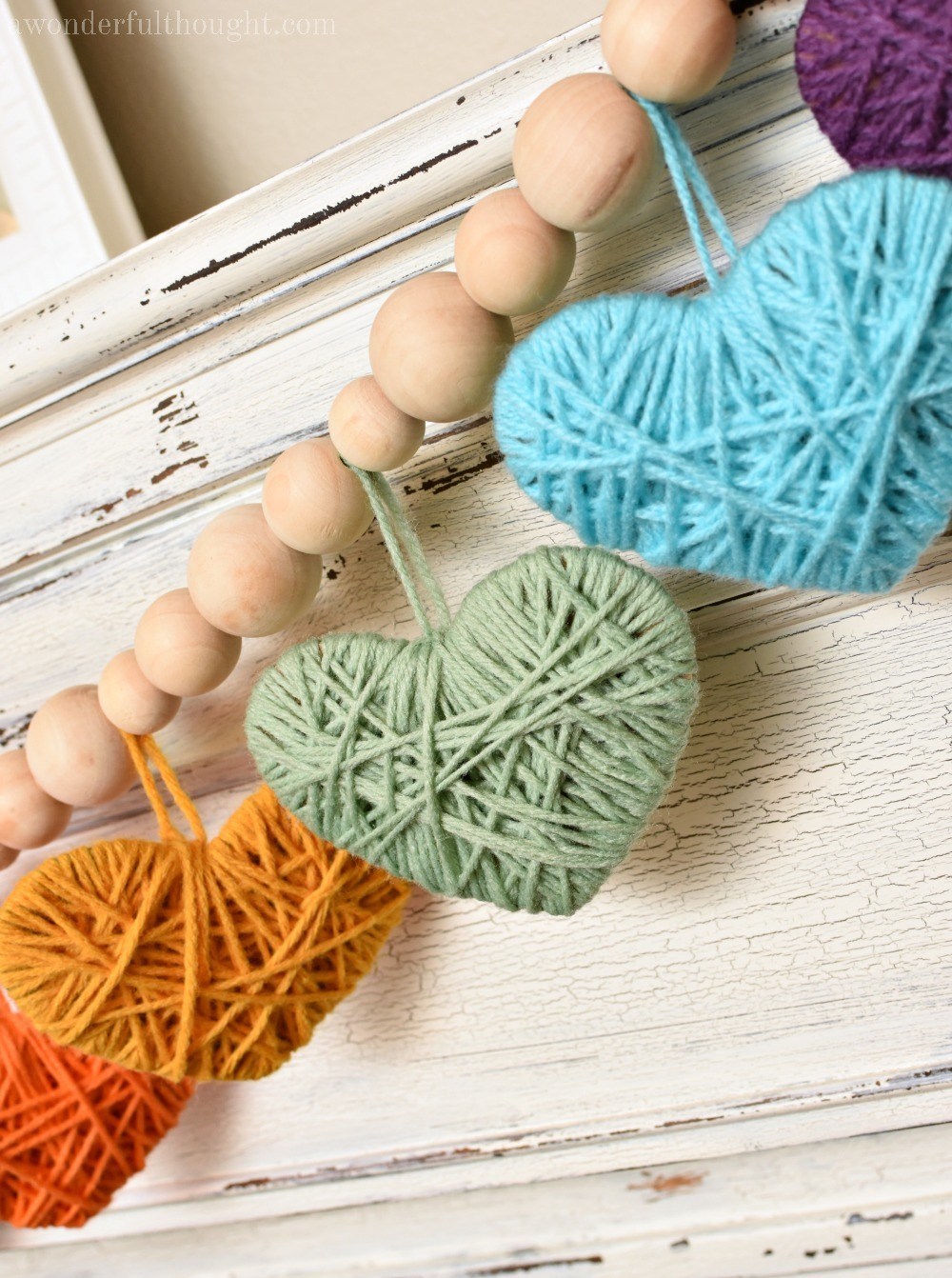 Multicolored-Yarn-Heart-Garland