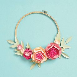 blush paper flower hoop wreath diy kit