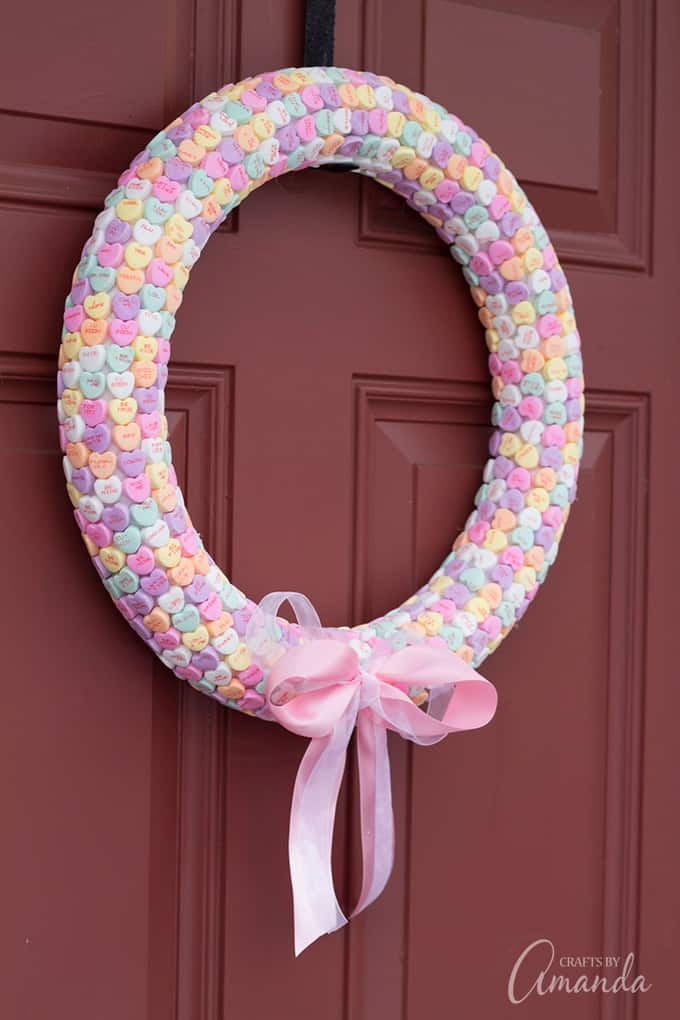 conversation heart wreath galentine's day crafts