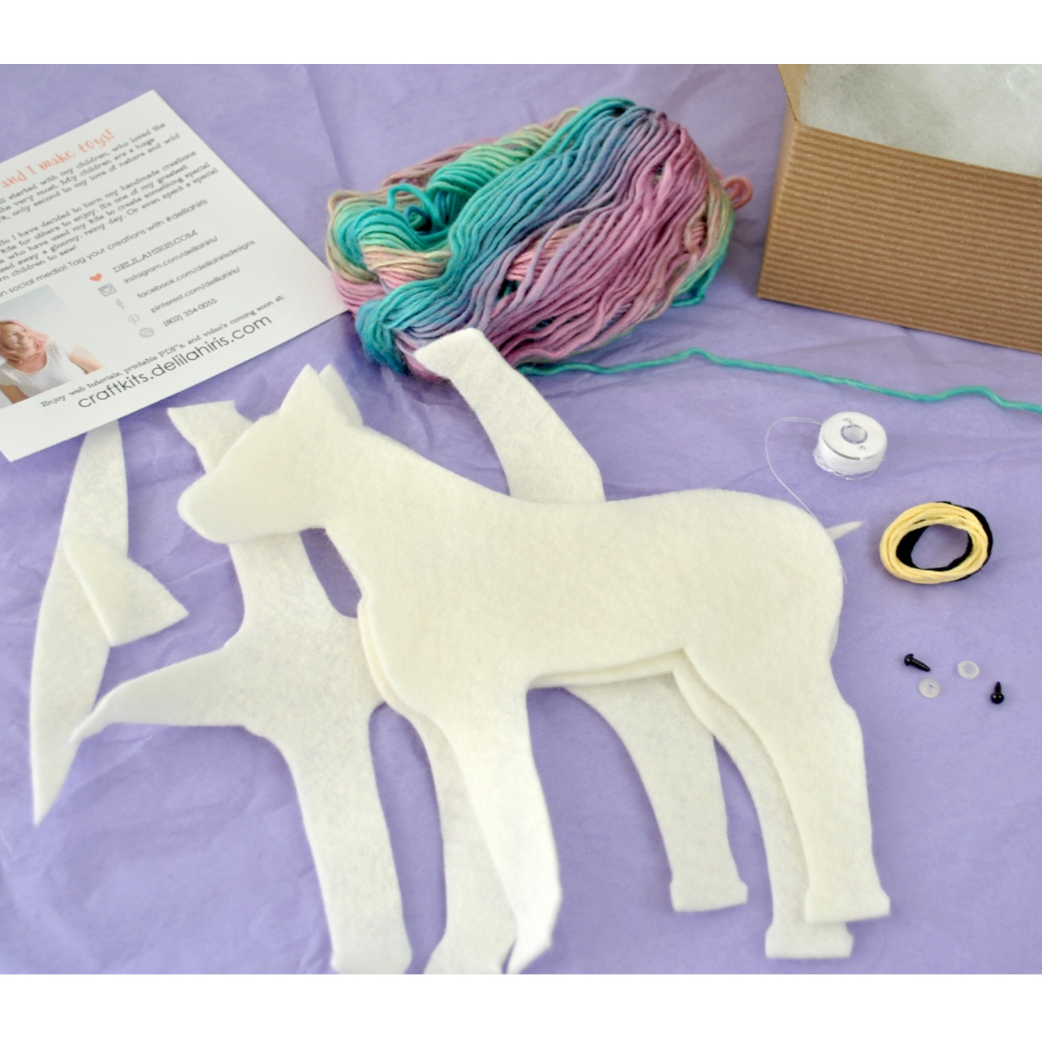 Wildflower Toys Wildflower Toys Unicorn Sewing Kit For Girls - Felt Craft  Kit For Beginners - Makes 2 Glitter White Felt Stuffed Unicorns  Art_Craft_Kit 