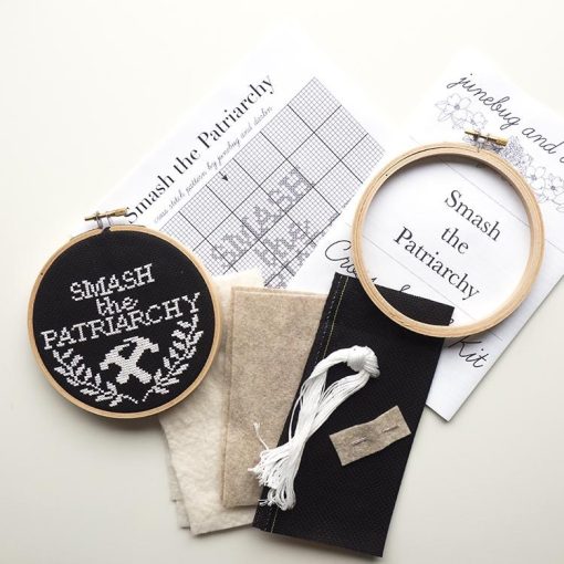 supplies-inside-the-smash-the-patriarchy-embroidery-cross-stitch-kit_square