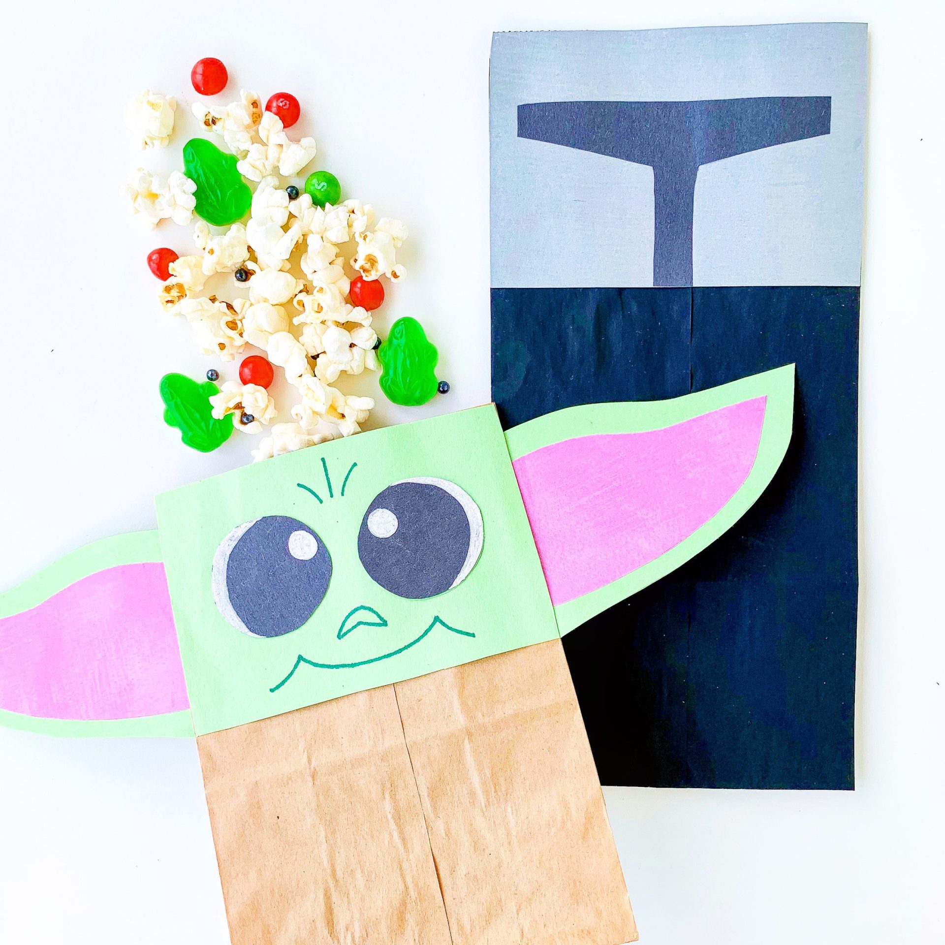 Baby Yoda Paper Bag Puppet Craft Template