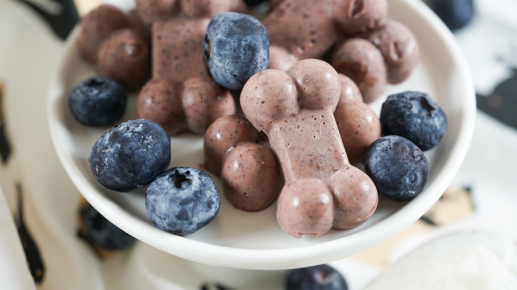blueberry and coconut oil gummy dog treats recipe close up