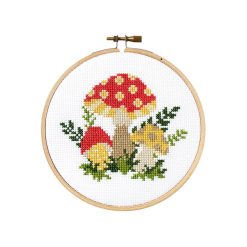 mushroom cross stitch kit craft supplies